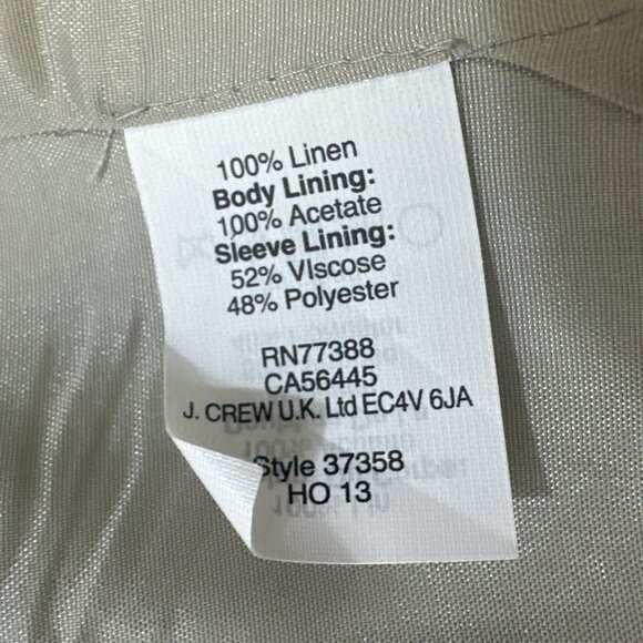 J. Crew Factory Linen Blazer Mint Green Women's sz 12 Classic Preppy Coastal - Picture 13 of 16